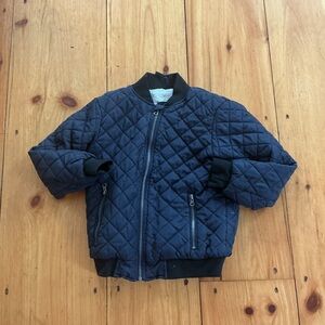 Kids Quilted Puffer Jacket in Navy Blue